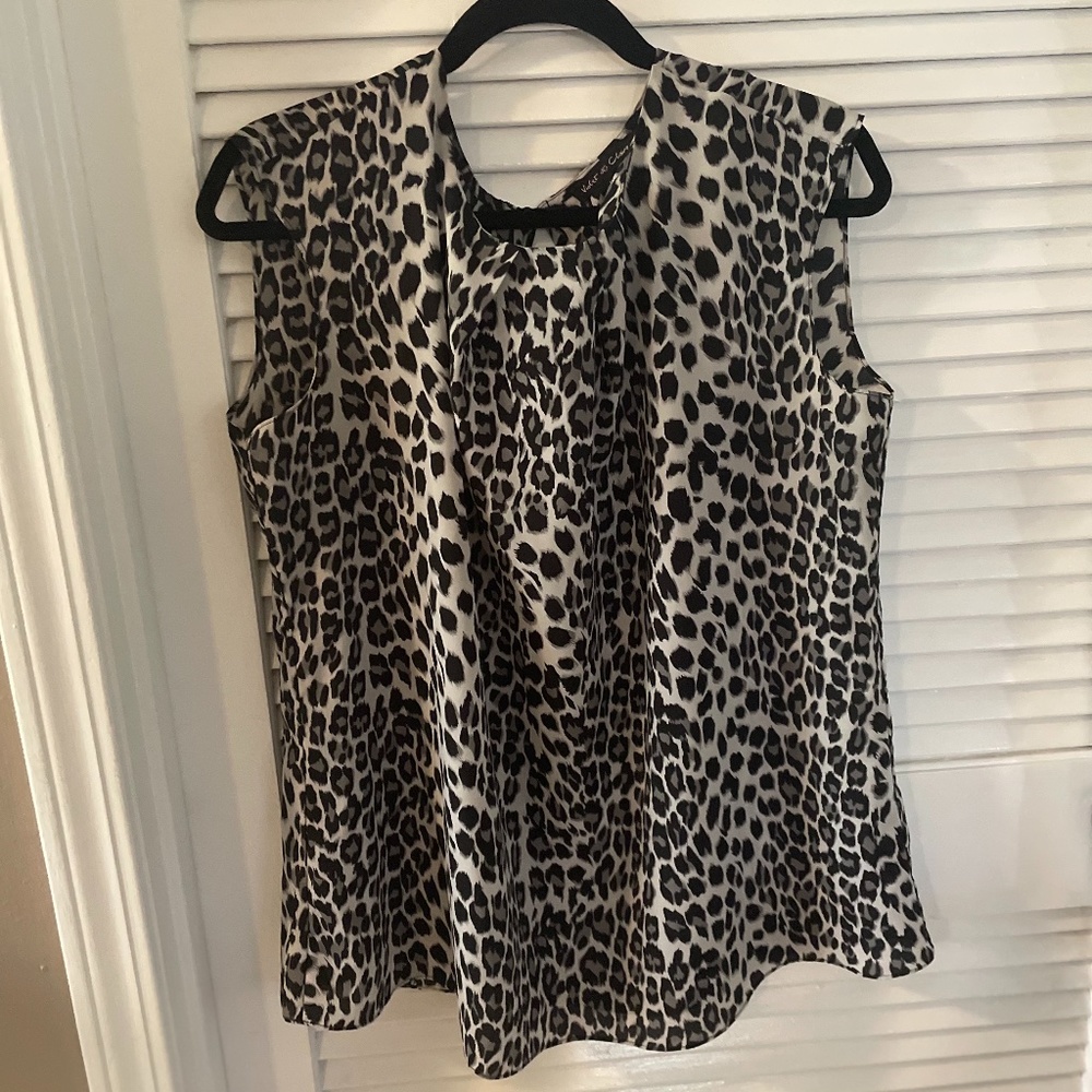 Violet and Claire White Leopard Print Shirt